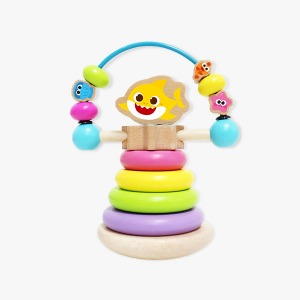 [비가] 핑크퐁 아기상어 원목 링쌓기 롤러코스터